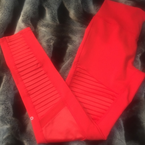 ALO Yoga Pants - ALO Yoga Wmns High Waist Moto Leggings SzL New